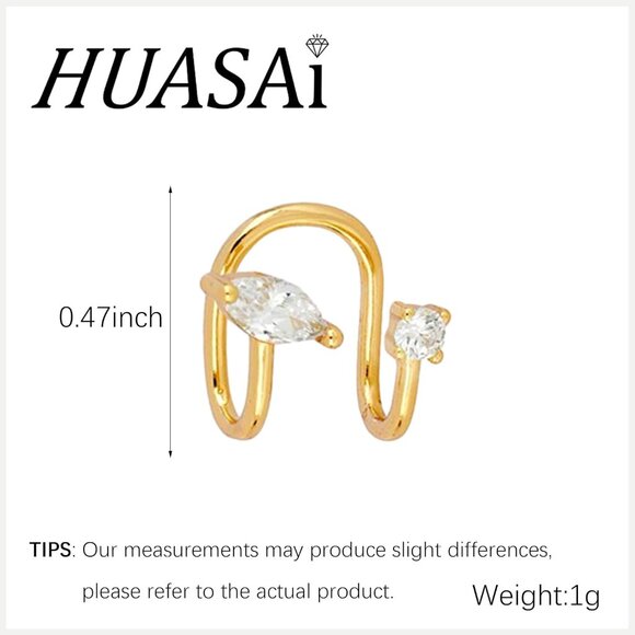 1Pcs Gold Non Piercing Rhinestone Star Clip on Earring Cartilage Jewelryt Gift - Picture 6 of 6